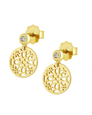 Gold hoop stud earrings 8k