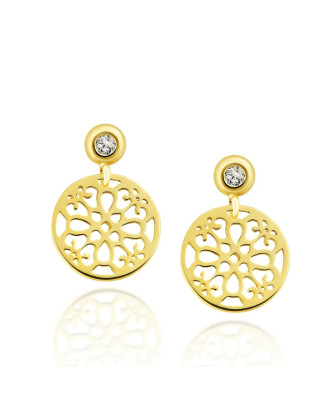 Gold hoop stud earrings 8k