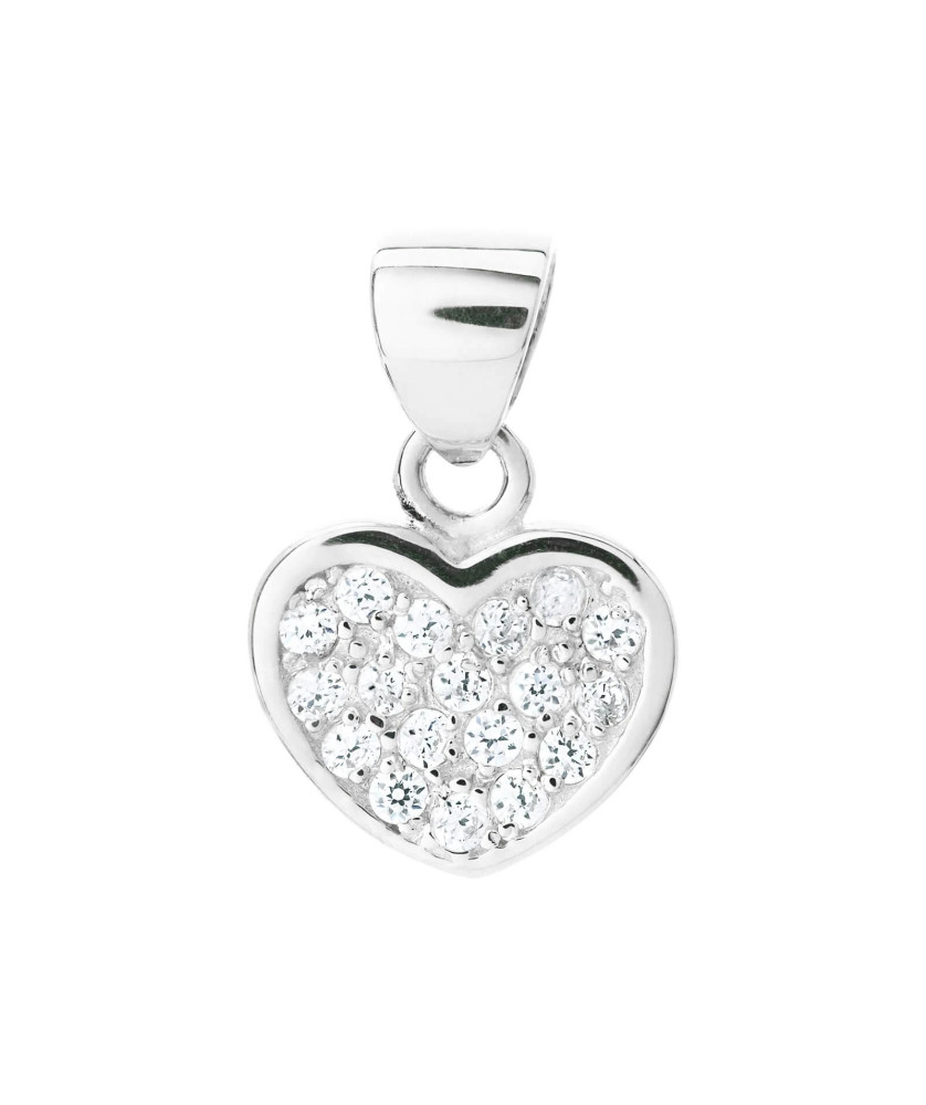 Gold pendant with Zirconia Heart pendant white gold 14k test