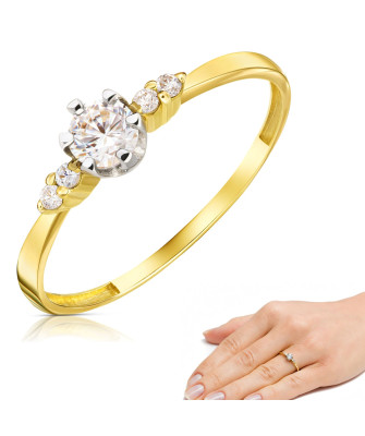 14k engagement ring with cubic zirconia