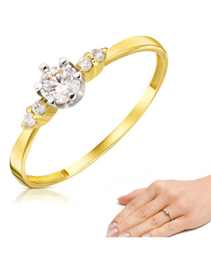 14k engagement ring with cubic zirconia