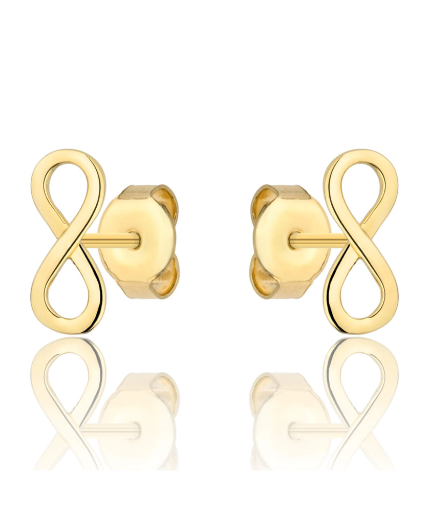 Gold infinity earrings 14k