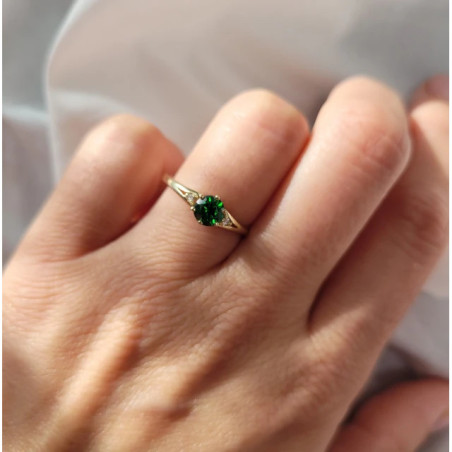 Ring with green stone 585 P1.1170Pz| GoldJewellery