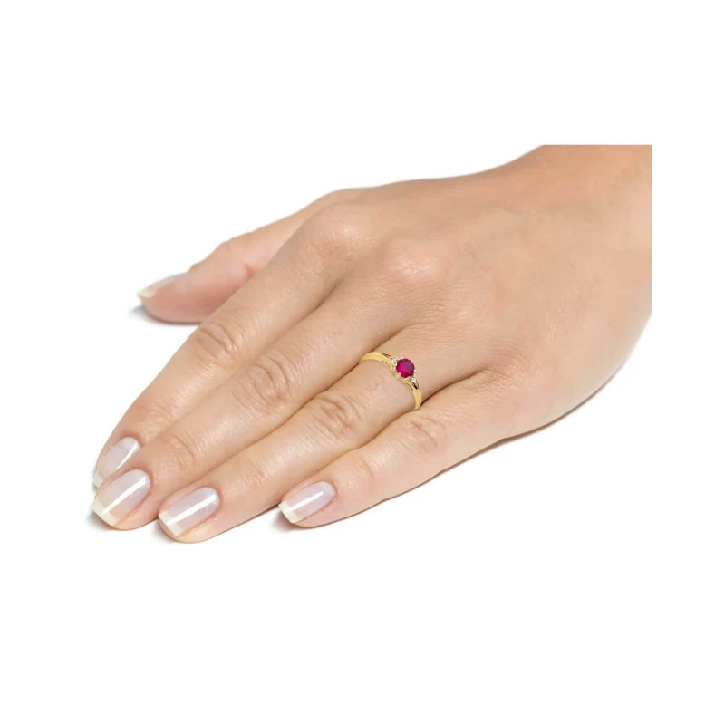 Ring with red stone 585 P1.1170Pcz| GoldJewellery