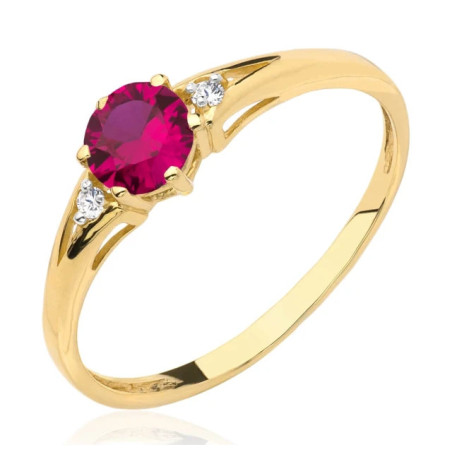 Ring with red stone 585 P1.1170Pcz| GoldJewellery