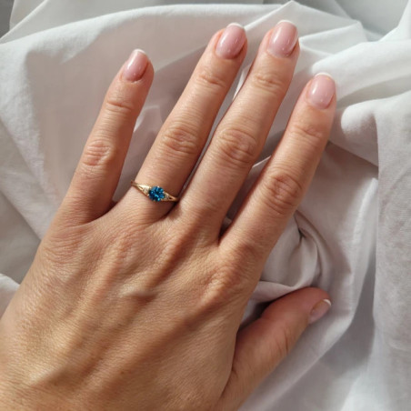 Ring with turquoise eyelet 585 | GoldJewellery