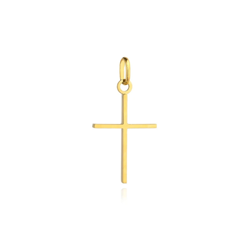 ⭐ Gold cross, slightly diamond-cut, small pr. 585 ♥ GoldJewellery