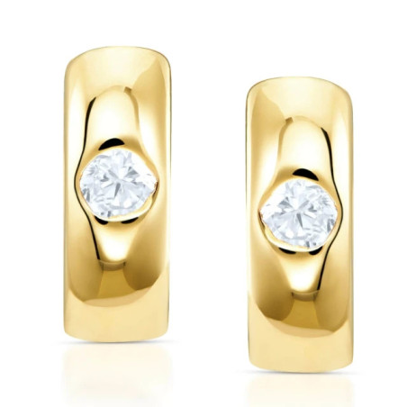 Hoop earrings for girls with cubic zirconia, 333 K1.338 | GoldJewellery