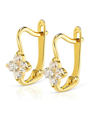 Earrings for a girl flower gold 8k test