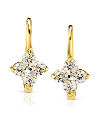 Earrings for a girl flower gold 8k test