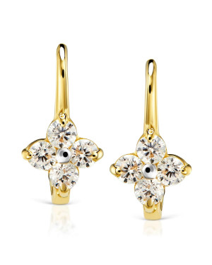 Earrings for a girl flower gold 8k test