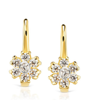 Gold earrings for a girl 14k flower
