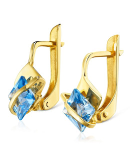 Golden earrings azure bands 8k
