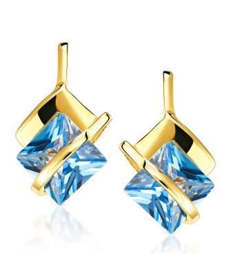 Golden earrings azure bands 8k