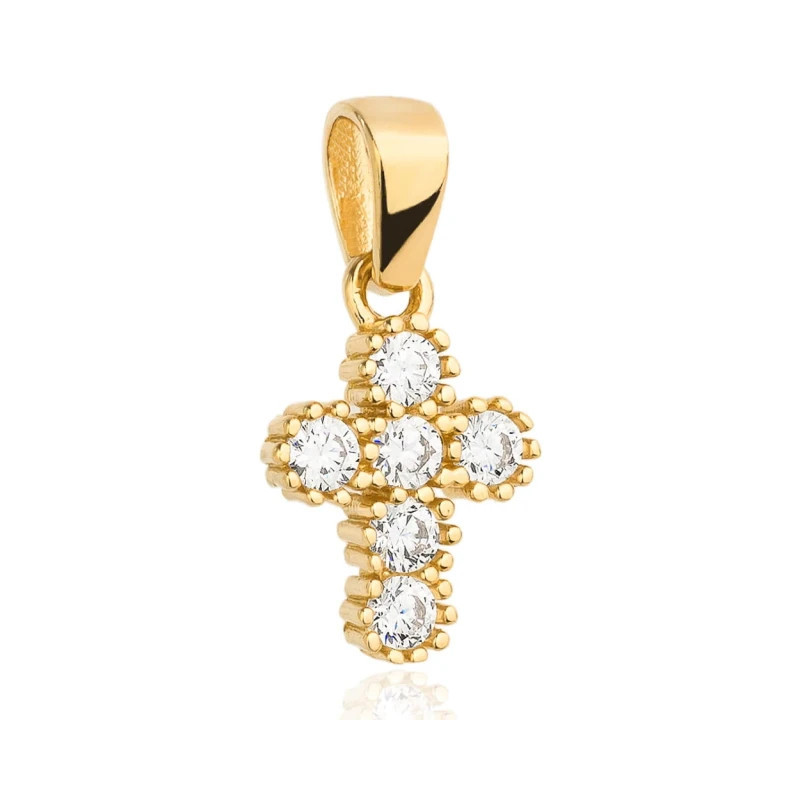 ⭐ Gold cross with zircons and balls ♥ GoldJewellery