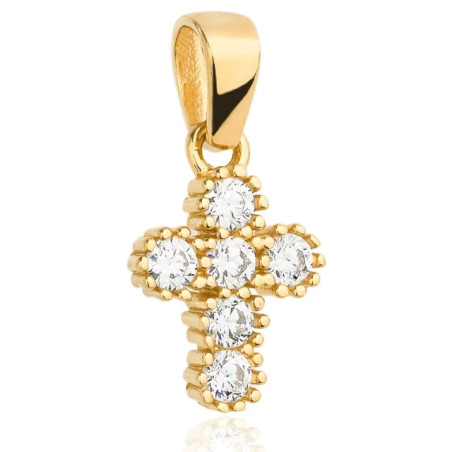 ⭐ Gold cross with zircons and balls ♥ GoldJewellery