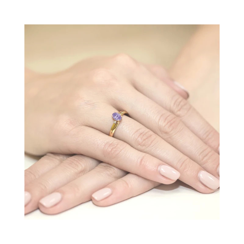 Gold ring with diamond EY-68 tanzanite | GoldJewellery