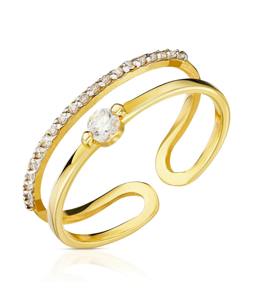Double gold ring zirconia 8k