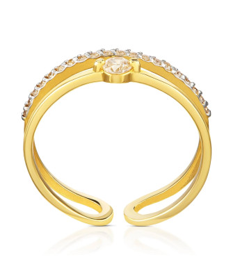 Double gold ring zirconia 8k