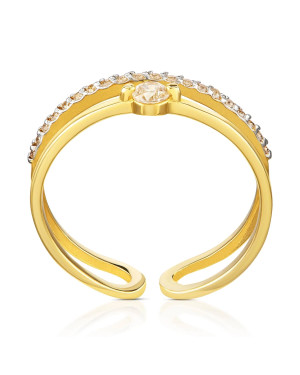 Double gold ring zirconia 8k