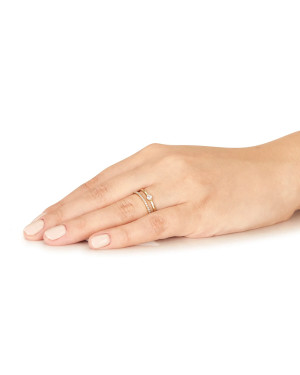 Double gold ring zirconia 8k