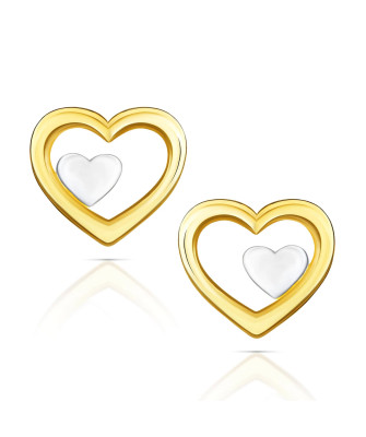 Gold earrings 8k tiny hearts