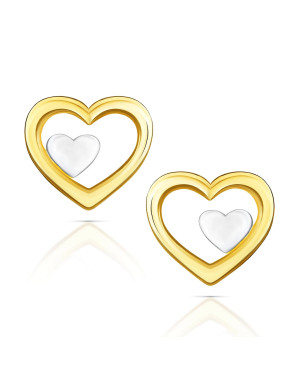 Gold earrings 8k tiny hearts