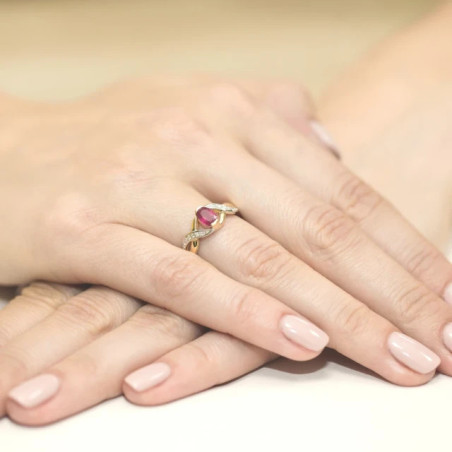 Gold ring with diamond EY-28 ruby ​​| GoldJewellery