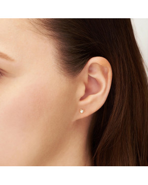 Gold earrings 8k crystal in the heart