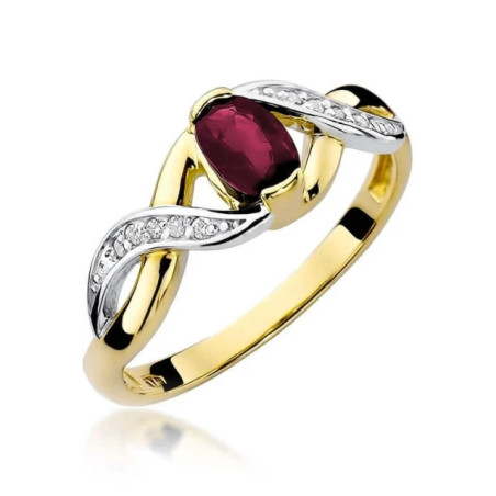 Gold ring with diamond EY-28 ruby ​​| GoldJewellery