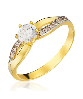 Ring with cubic zirconia stone 8k