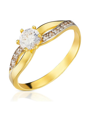 Ring with cubic zirconia stone 8k