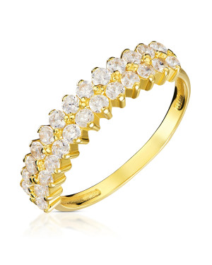 Gold ring 8k zircon stones