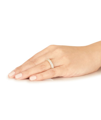 Gold ring 8k zircon stones