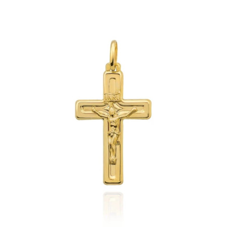 ⭐ Shiny gold cross with crucified Jesus ♥ GoldJewellery
