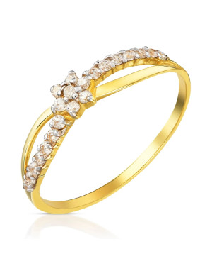 Thin ring with cubic zirconia 14k