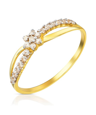 Thin ring with cubic zirconia