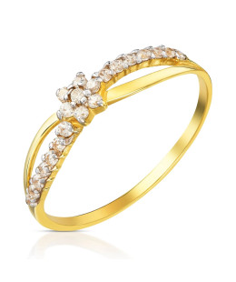 Thin ring with cubic zirconia