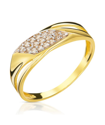 Ring with white stones 8k