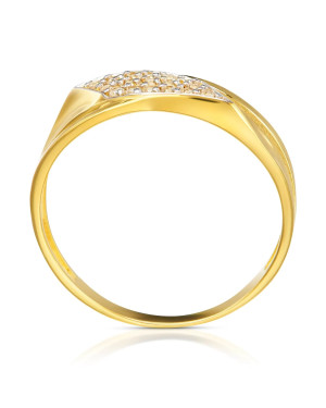 Ring with white stones 8k
