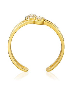 Double ring with stones