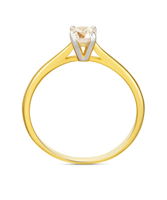 14k classic engagement ring with cubic zirconia
