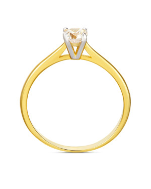 14k classic engagement ring with cubic zirconia