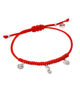 Silver bracelet Three Charms