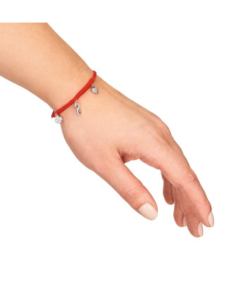 Silver bracelet Three Charms