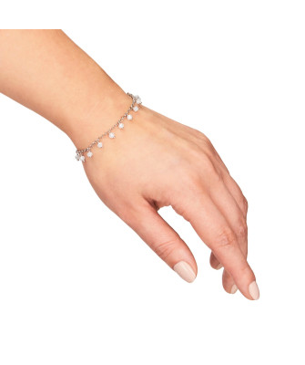 Silver bracelet with beads