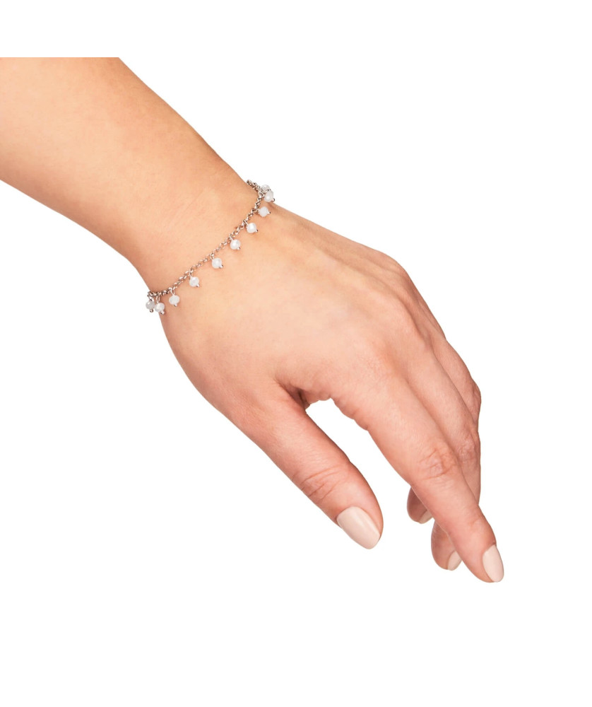 Silver bracelet with beads