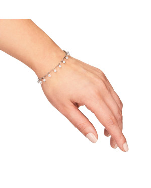 Silver bracelet with beads