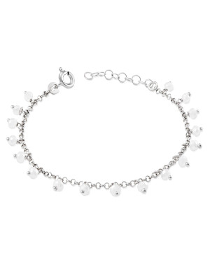 Silver bracelet with beads