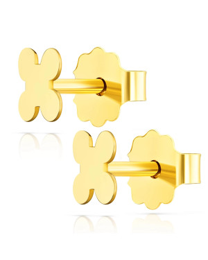 Gold stud earrings "X"
